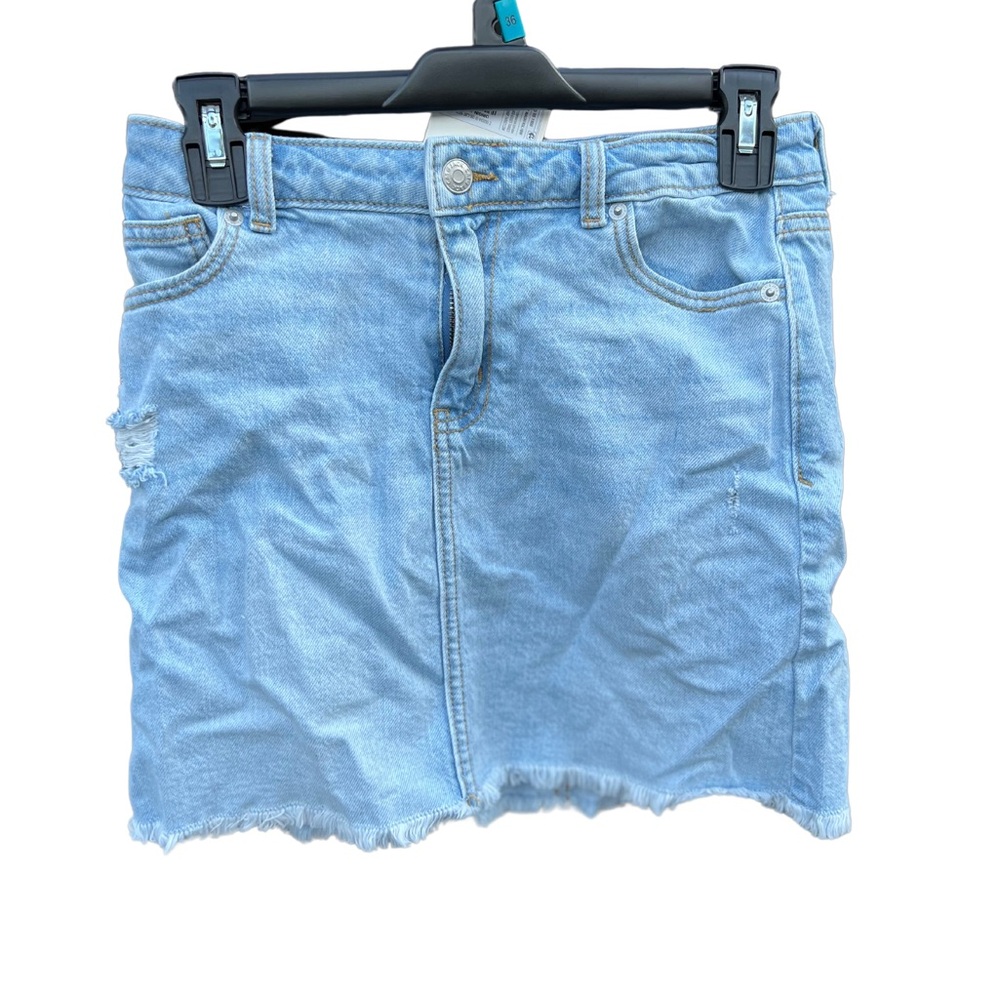 Cat And Jack Girls Denim Stretch Skirt Sz L 10/12 Blue - Picture 1 of 3
